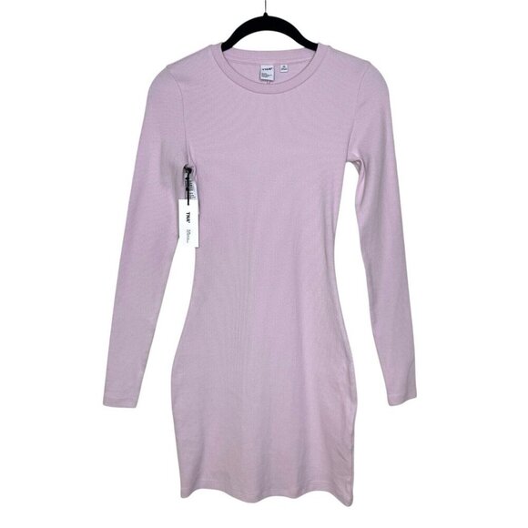 TNA Dresses & Skirts - Aritzia TNA Women’s Homestretch Crew Long Sleep Dress Ribbed Light Purple Sz XS